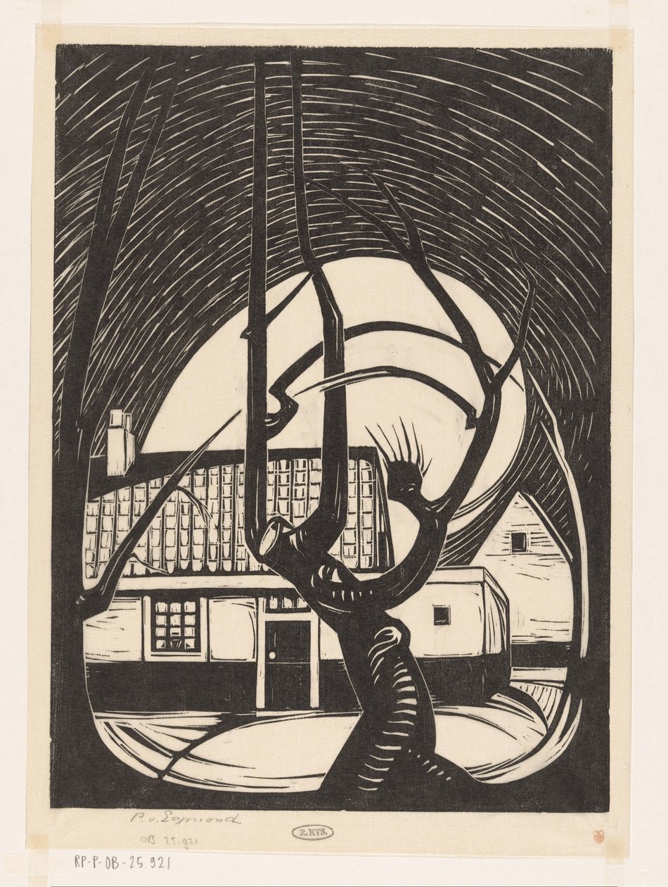 Weide vor einem Haus von Piet Egmond (signed by artist)