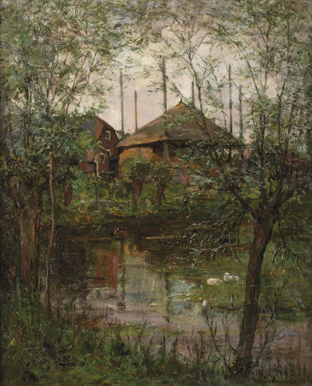 Heuhaufen mit Weidenbäumen von Piet Mondrian