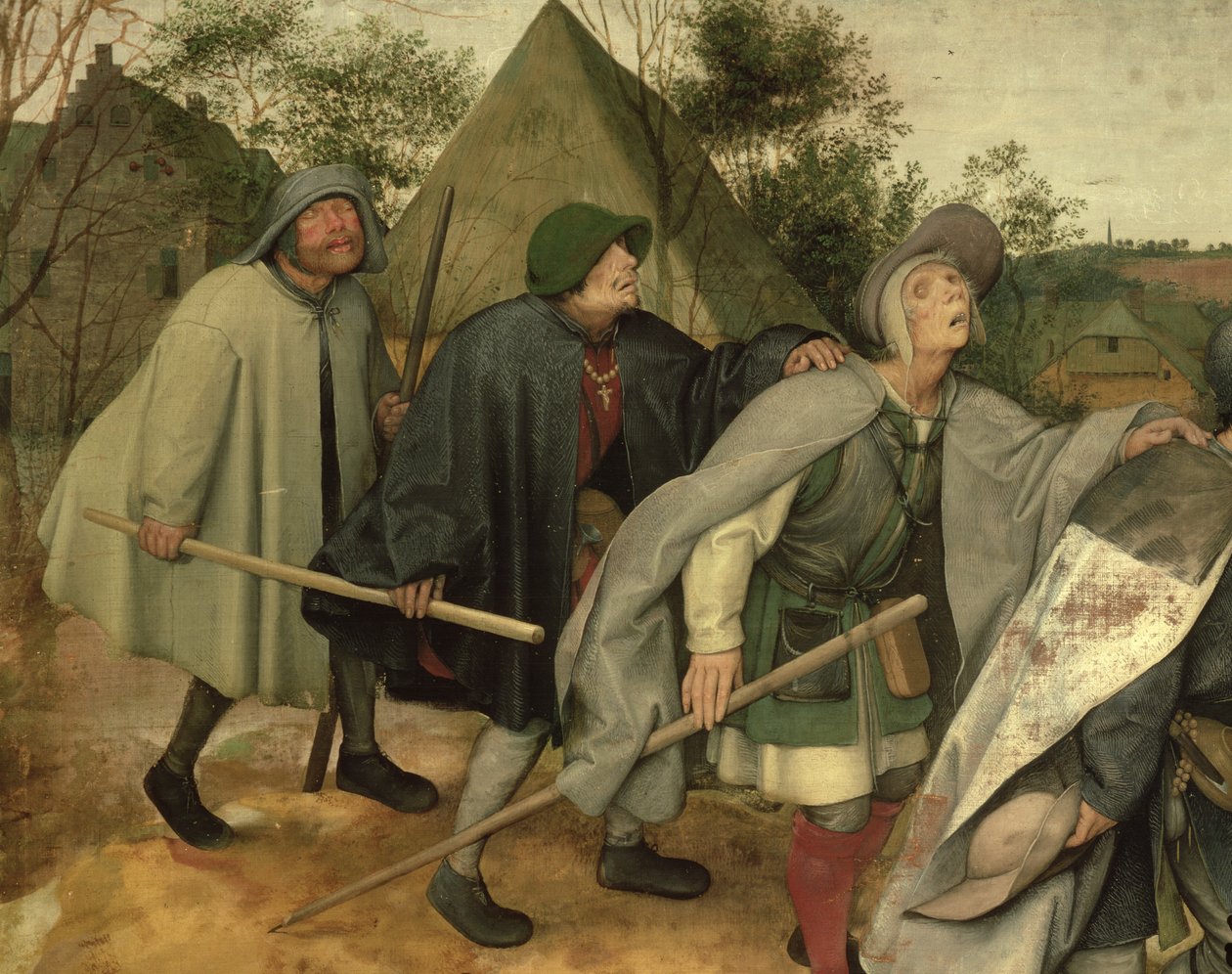Gleichnis von den Blinden, Detail von drei blinden Männern, 1568 (Detail) von Pieter Bruegel the Elder