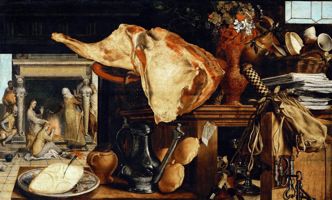 Vanitas Stillleben (Christus im Haus von Martha und Maria) von Pieter Aertsen