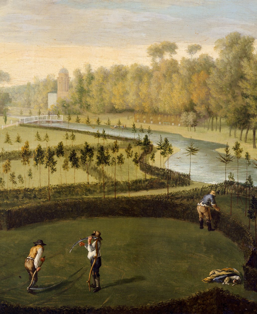 Die Gärten des Chiswick House von Westen (Detail) von Pieter Andreas Rysbrack