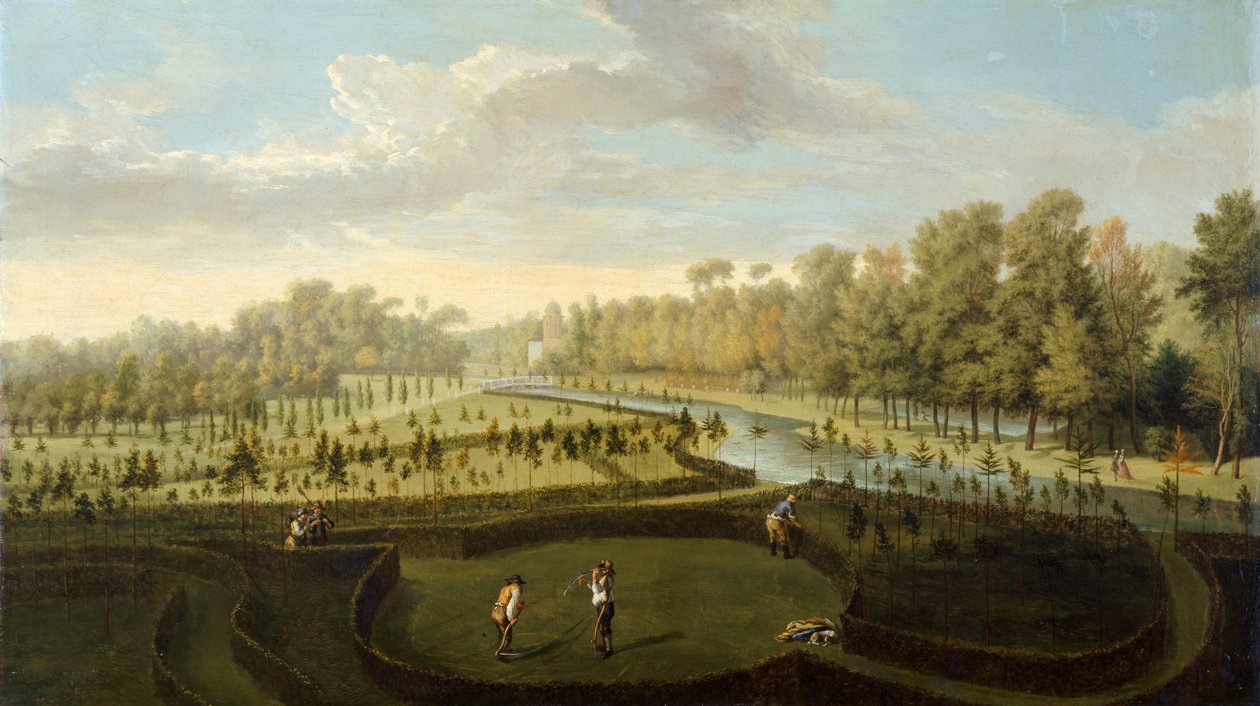 Die Gärten des Chiswick House von Westen von Pieter Andreas Rysbrack
