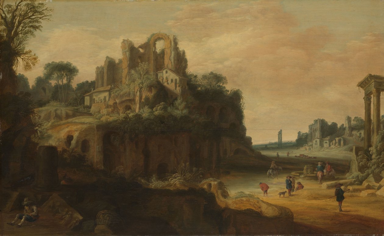 Römische Landschaft mit Ruinen von Pieter Anthonisz van Groenewegen