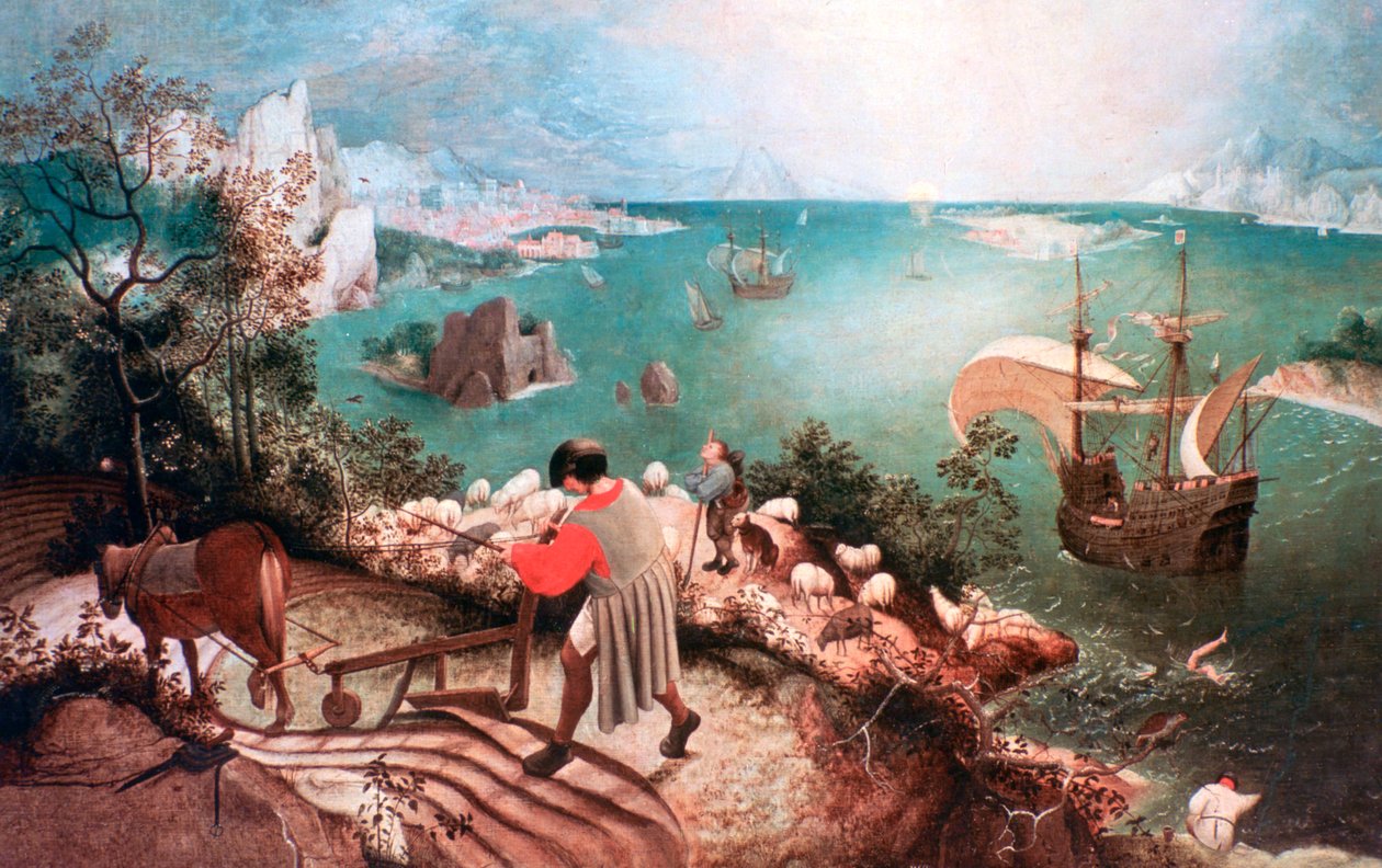 Landschaft mit dem Sturz des Ikarus, um 1555 von Pieter Bruegel the Elder