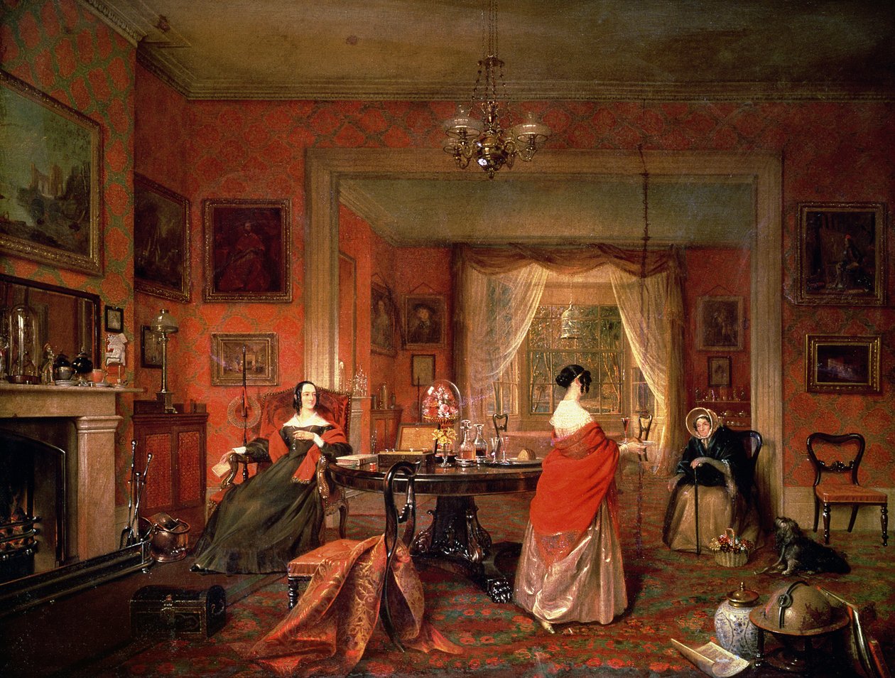 Drei Damen in einem Salon von Pieter Christoffel Wonder