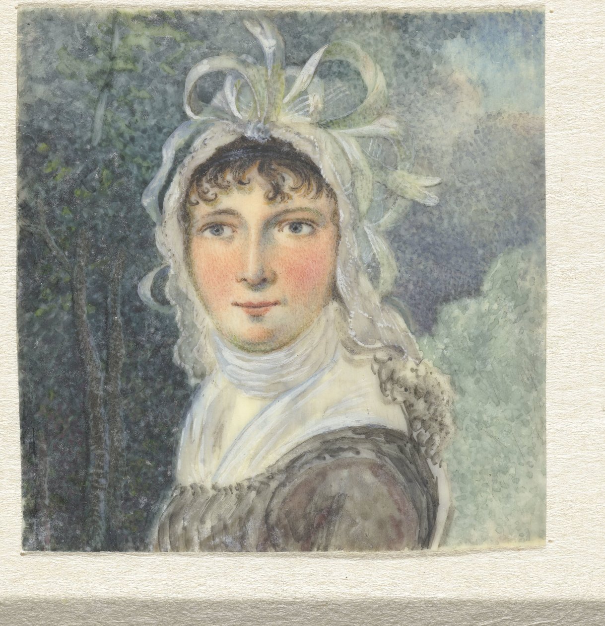 Frauenporträt mit einer Schleifenmütze von Pieter Gerardus van Os