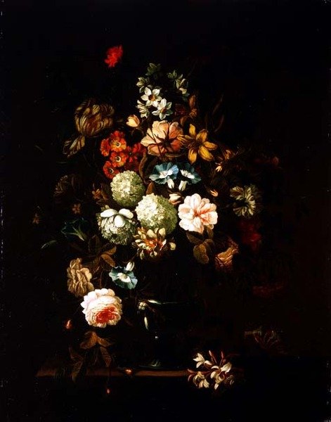 Stillleben mit Blumen in einer Glasvase von Pieter Hardime