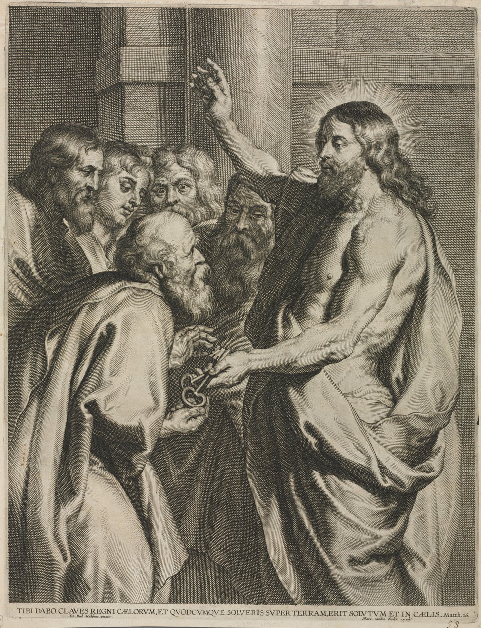 Christus übergibt Petrus die Schlüssel von Pieter I de Jode