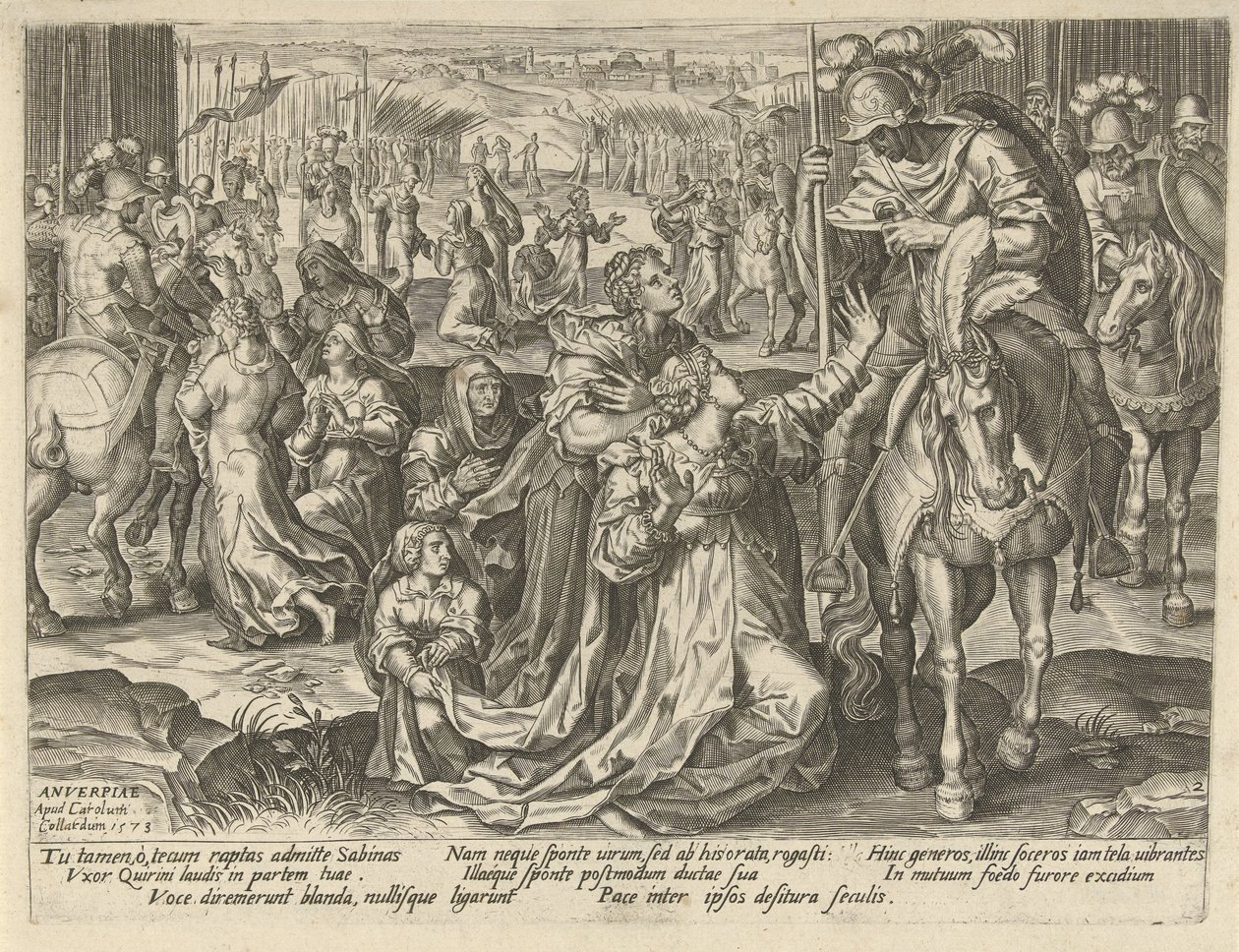 Versöhnung zwischen den Sabinern und den Römern von Pieter Jalhea Furnius