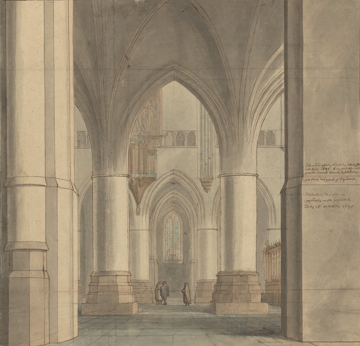 Der Chor und das nördliche Seitenschiff der Kirche Saint Bavo, Haarlem von Pieter Jansz. Saenredam
