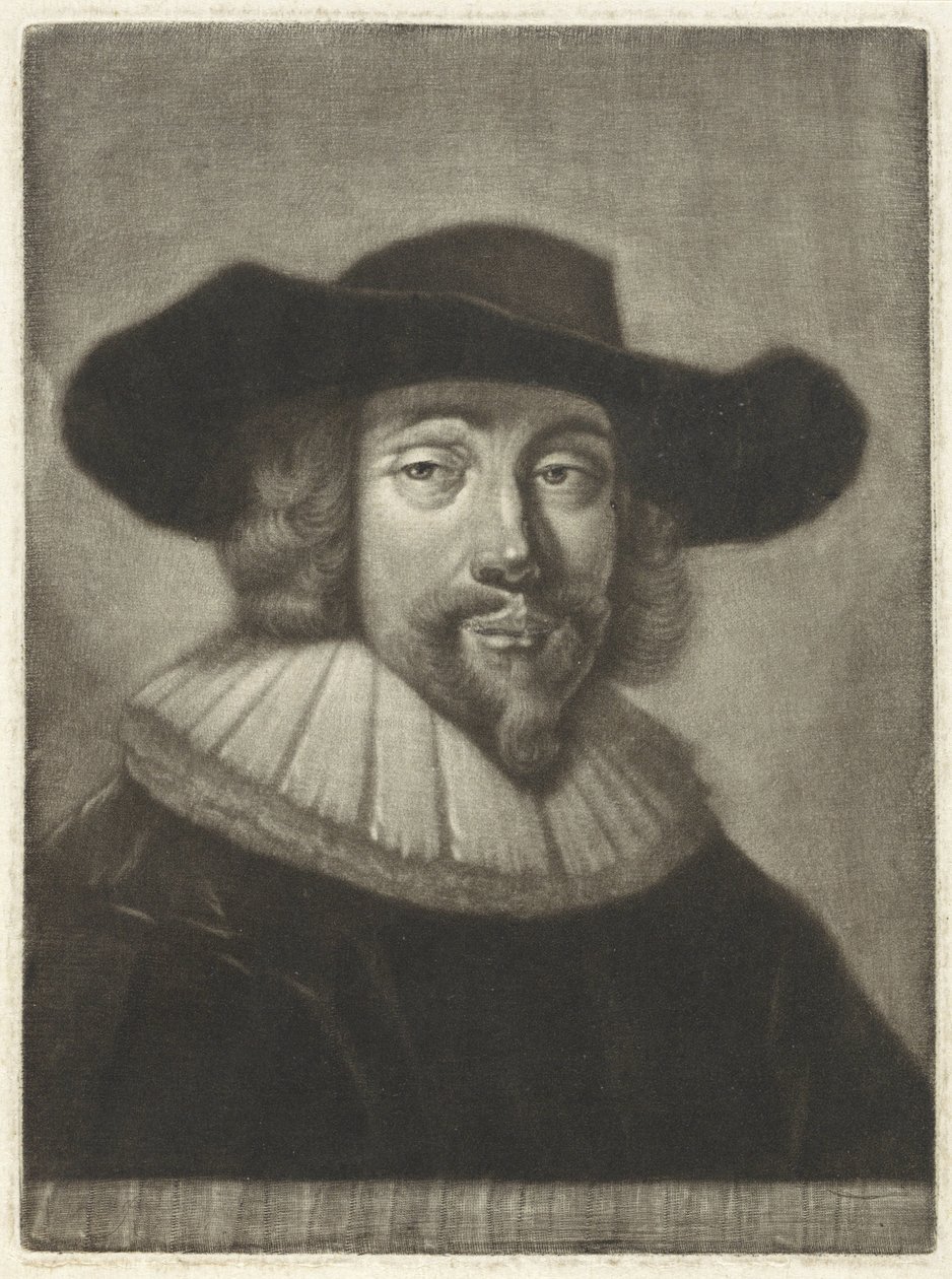 Porträt eines Mannes mit Hut und Kragen von Pieter Louw