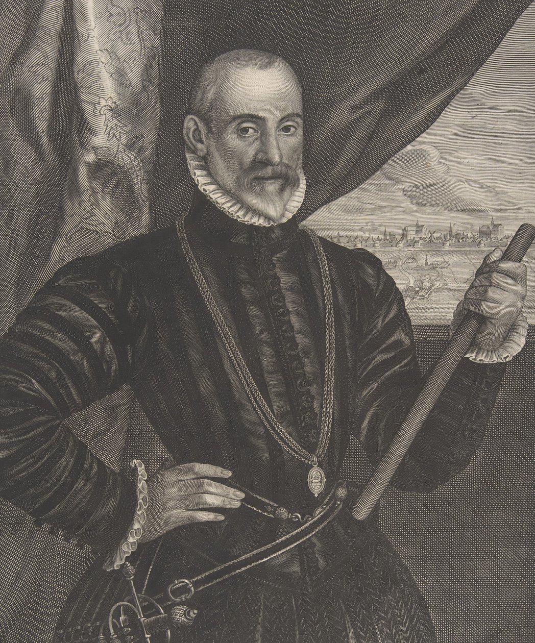 Francisco Valdes, spanischer Kommandant, aus der Serie Quatuor Personae..., 1649 von Pieter Soutman