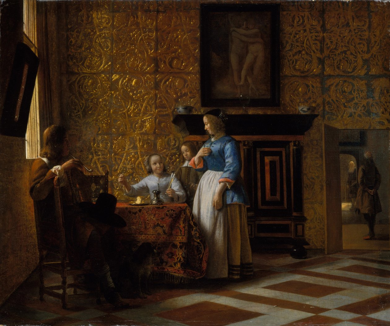Freizeit in einer eleganten Umgebung, ca. 1663-65 von Pieter de Hooch