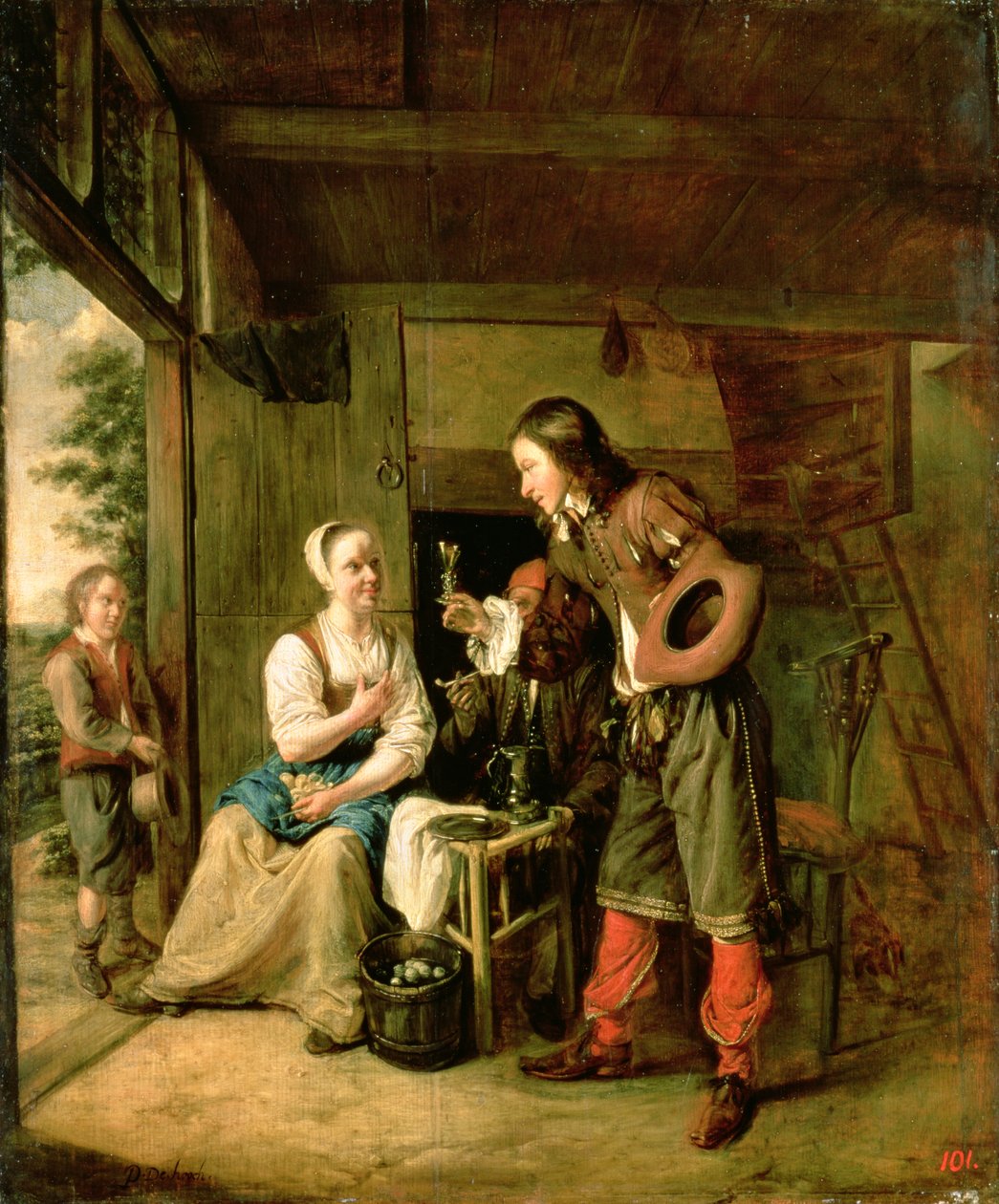 Krieger und Diener, 1653 von Pieter de Hooch