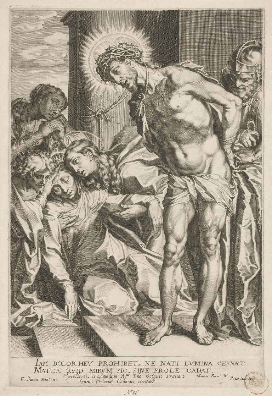 Christus mit Dornenkrone und weinender Maria von Pieter de Jode (I)