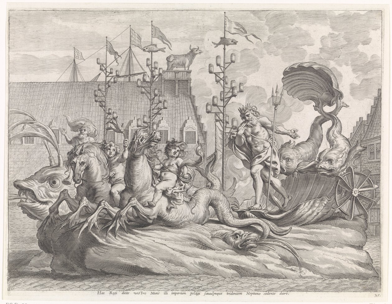 Spektakel mit dem Streitwagen des Neptun von Pieter de Jode (II)