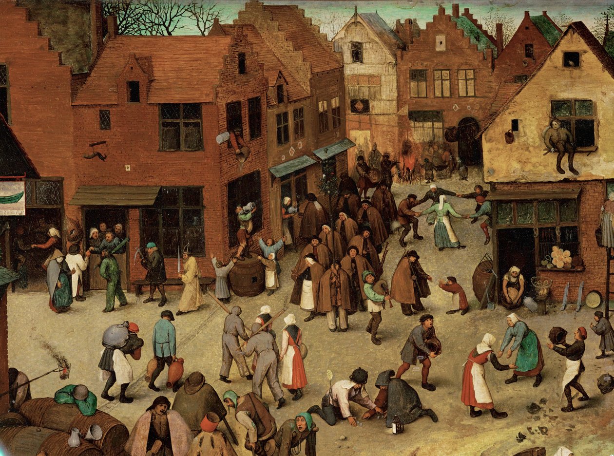 Kampf zwischen Karneval und Fasten von Pieter the Elder Bruegel