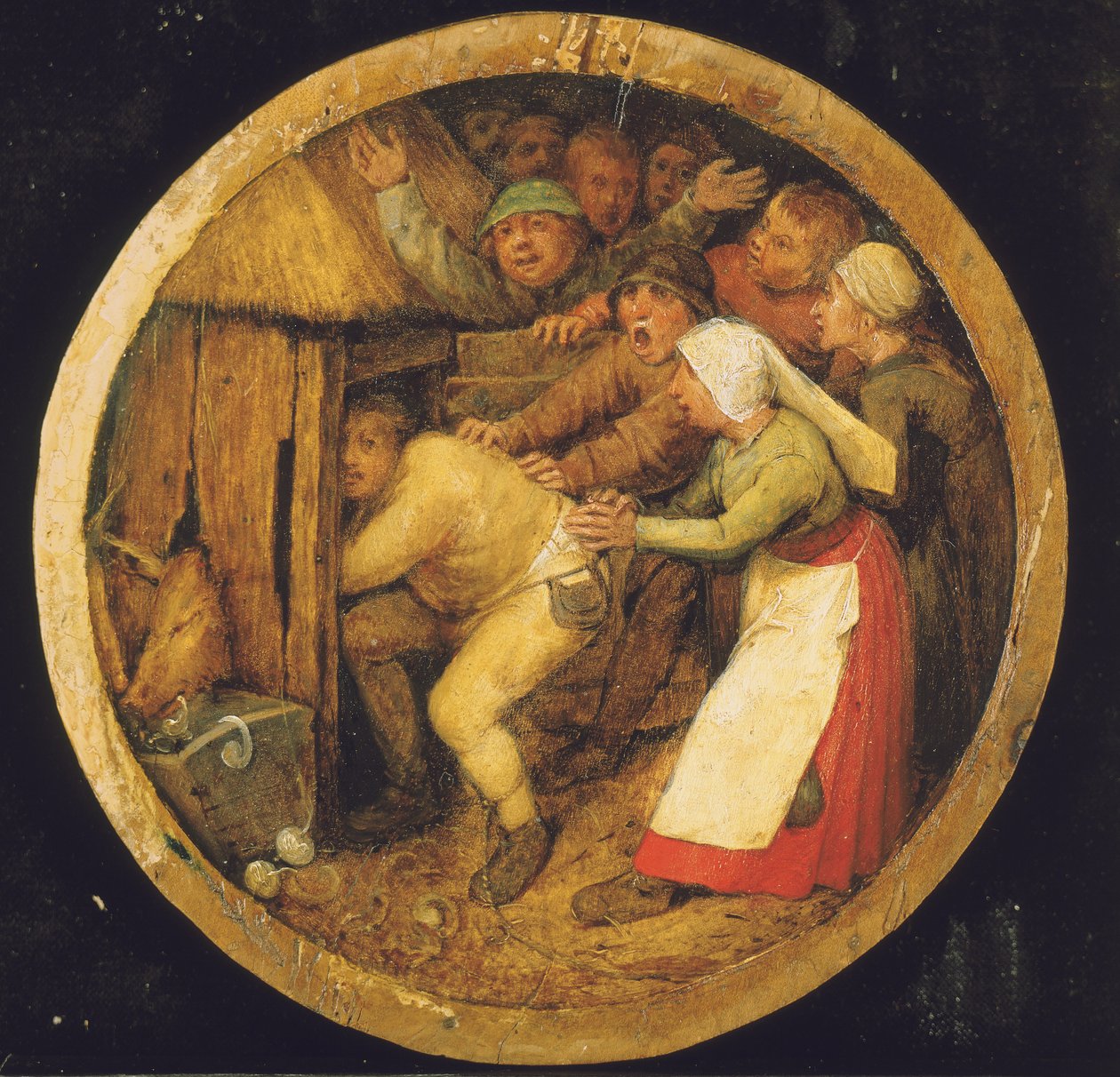 Der Betrunkene in den Schweinestall gestoßen von Pieter Bruegel the Elder