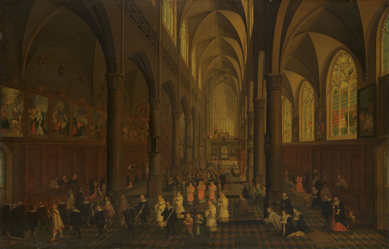 Das Innere der Dominikanerkirche von Pieter the Elder Neeffs