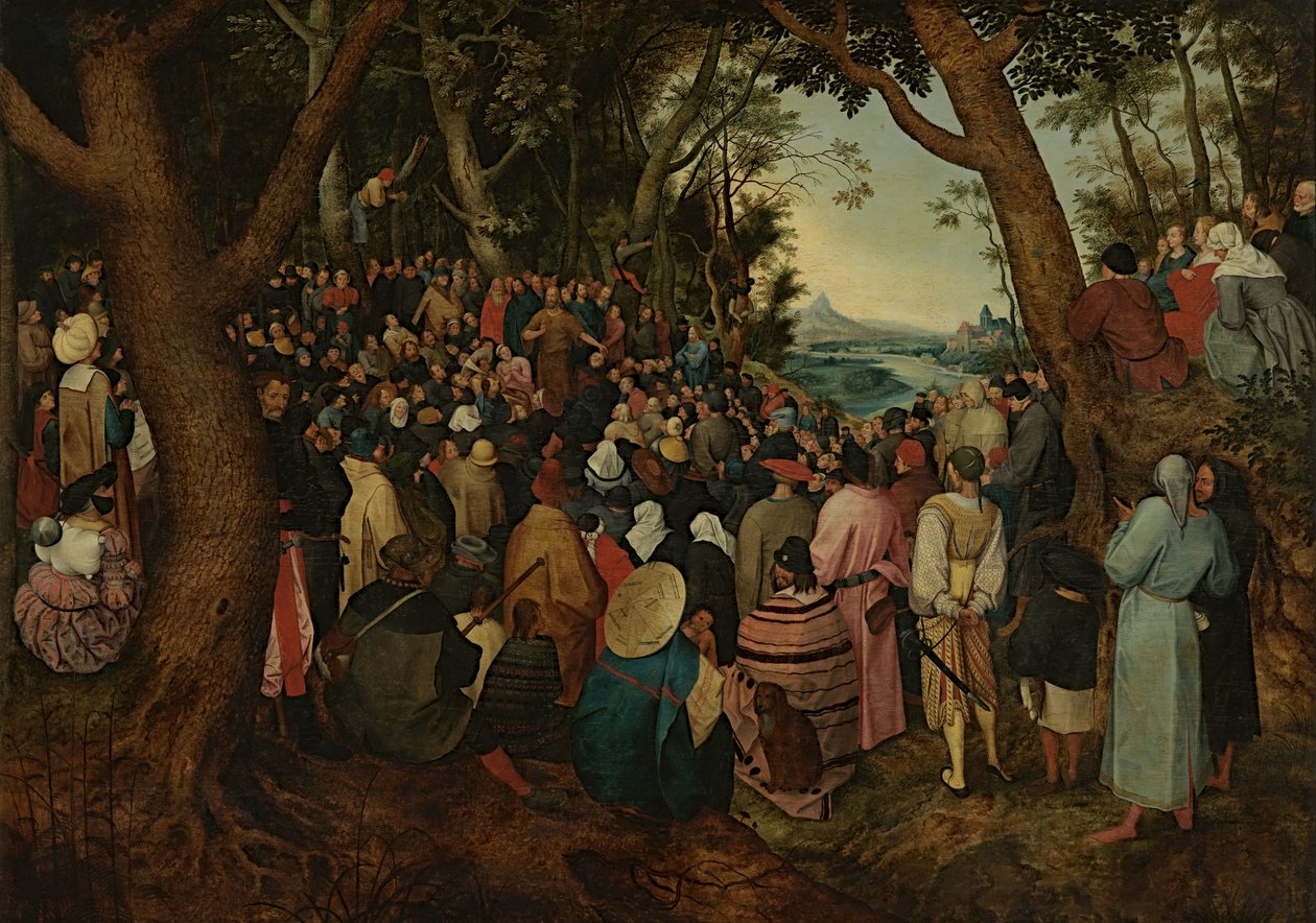 Johannes predigt der Menge von Pieter the Younger (after) Brueghel