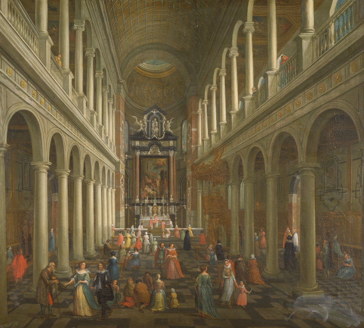 Das Innere der Jesuitenkirche, Antwerpen von Pieter the Younger Neefs