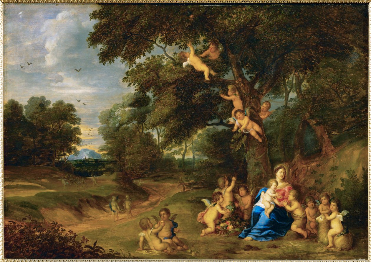 Heilige Maria mit dem Jesuskind, Johannes dem Täufer und Engeln von Pieter van Avont