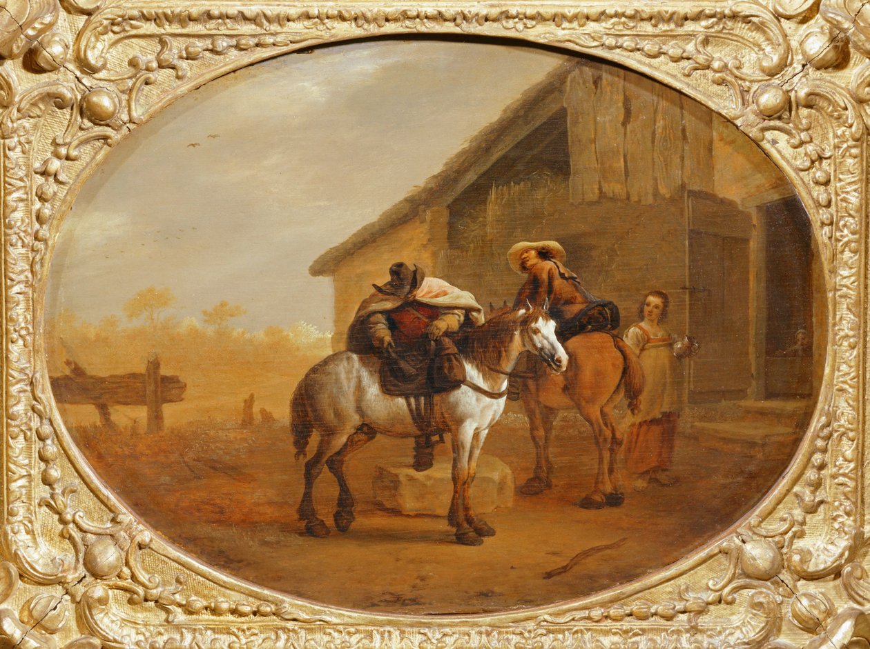 Die Abreise aus dem Gasthaus von Pieter van Laer
