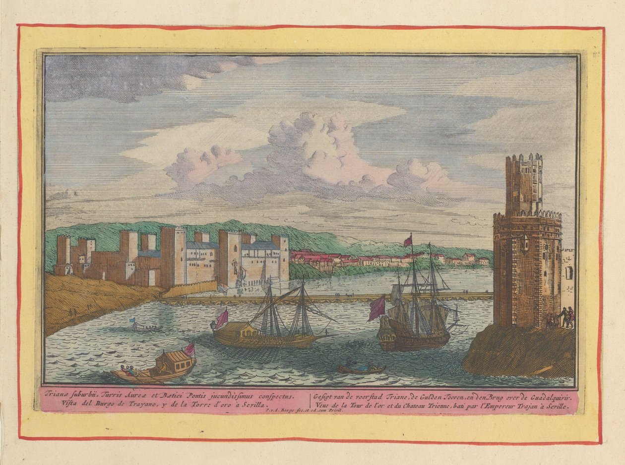 Ansicht des Torre del Oro und der Vorstadt Triana bei Sevilla von Pieter van den Berge