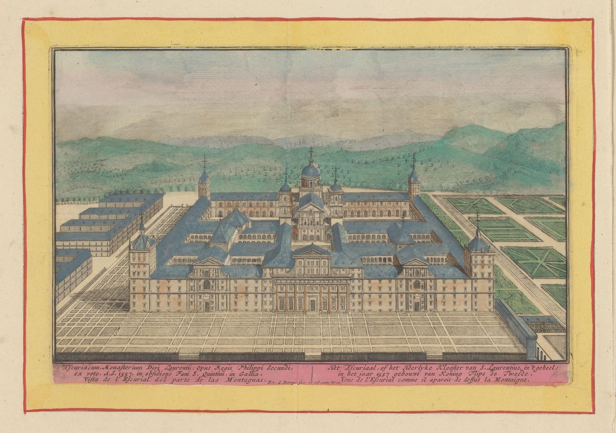 Ansicht des Escorial aus der Vogelperspektive von Pieter van den Berge