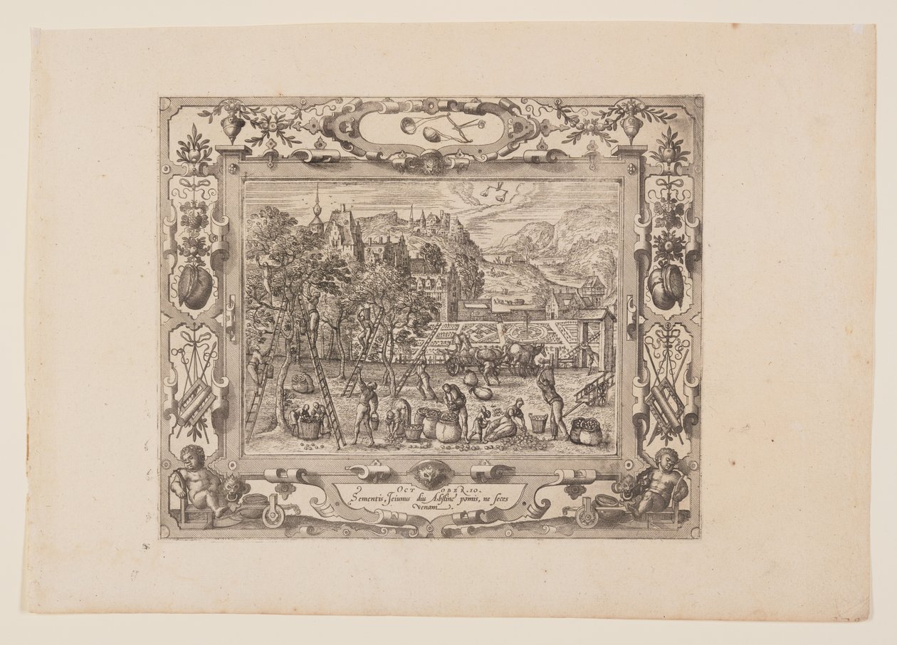 Oktober, aus Die zwölf Monate von Pieter van der Borcht