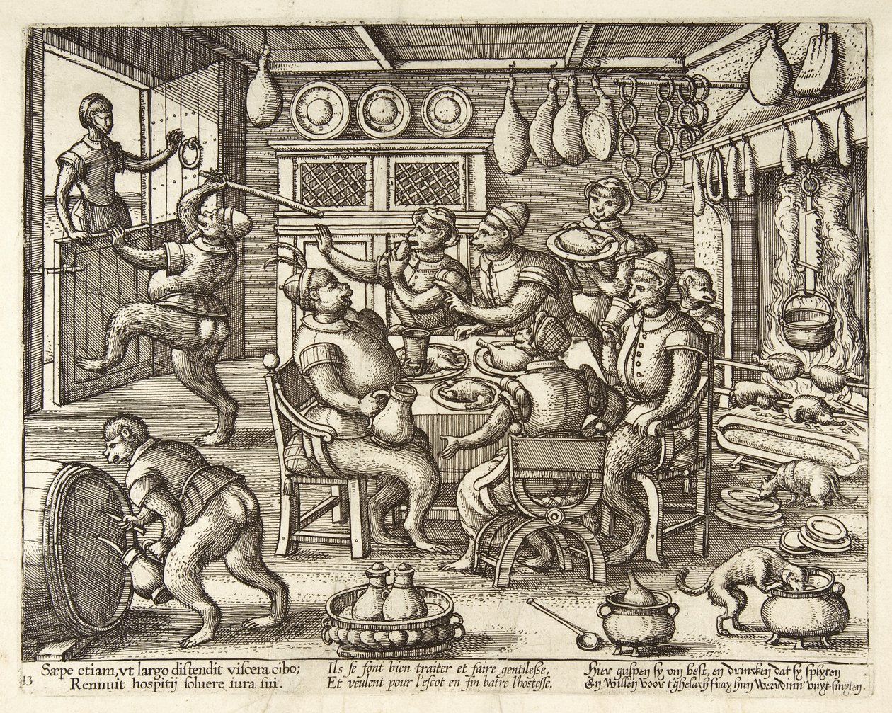 Die fette Küche, veröffentlicht ca. 1585 von Pieter van der Borcht