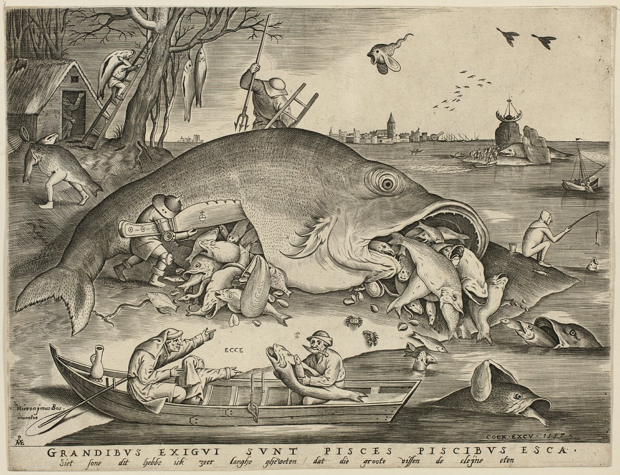 Großer Fisch frisst kleinen Fisch von Pieter van der Heyden