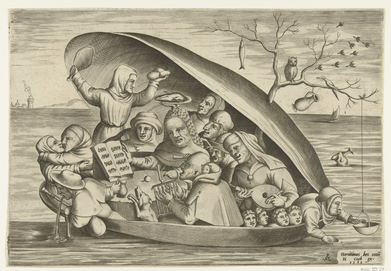 Musiker in einer Muschelschale von Pieter van der Heyden
