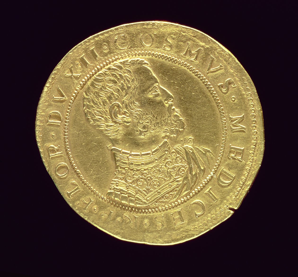 Vorderseite der Münze von Cosimo I (1519-74) in Rüstung von Pietro Paolo Galeotti