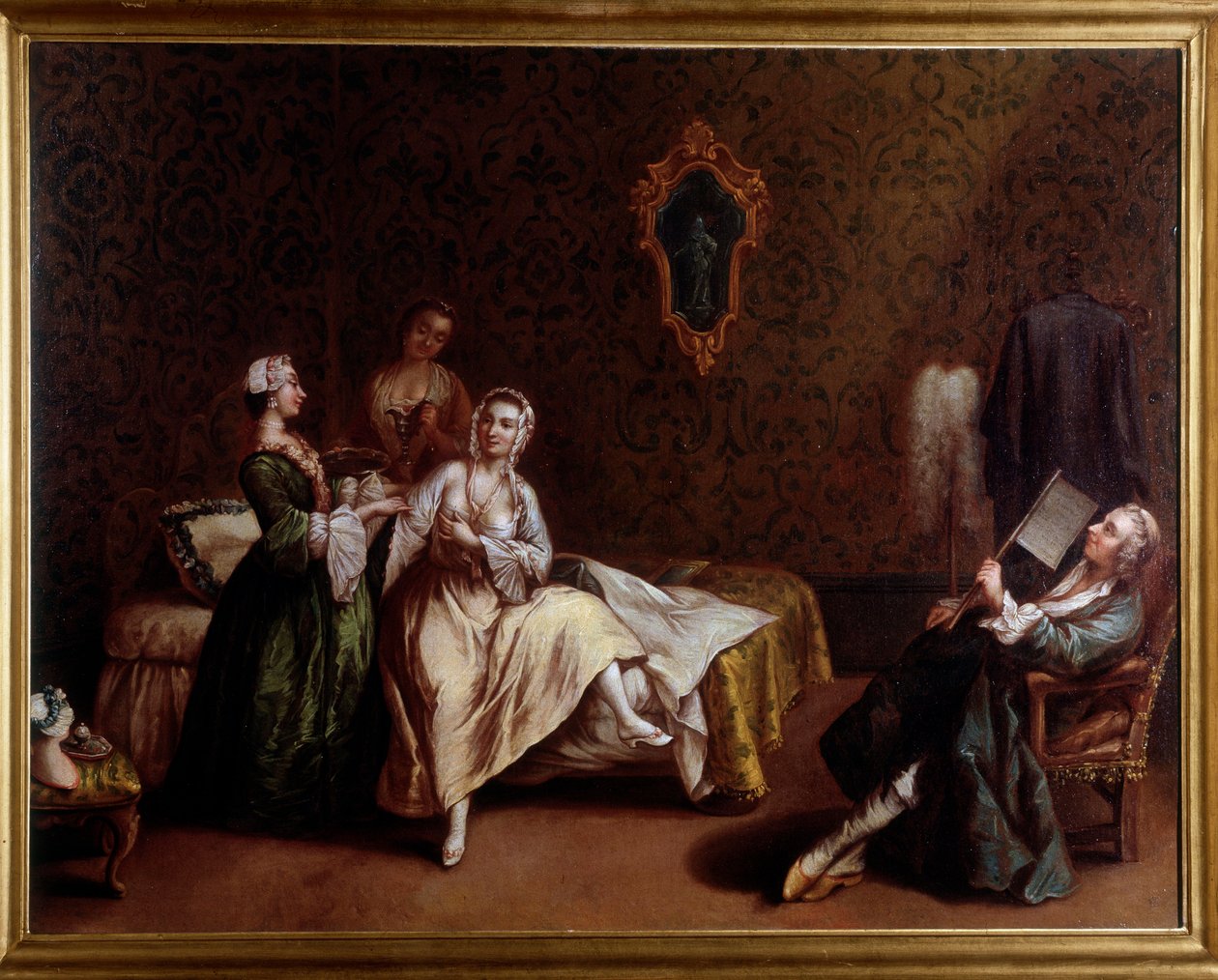 Das Erwachen der Dame (Gemälde, ca. 1740) von Pietro (after) Longhi