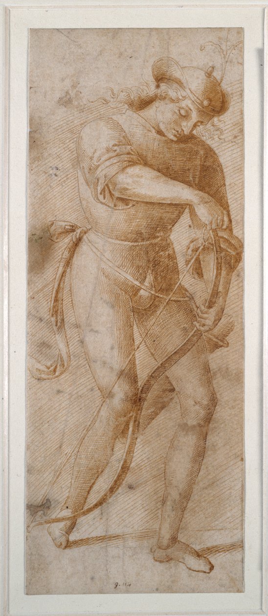 Ein junger Mann spannt seinen Bogen von Pietro (follower of) Perugino