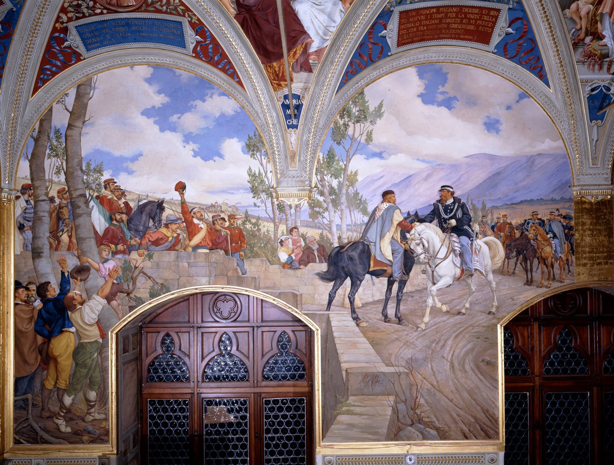 Victor Emanuel II trifft Giuseppe Garibaldi in Teano von Pietro Aldi