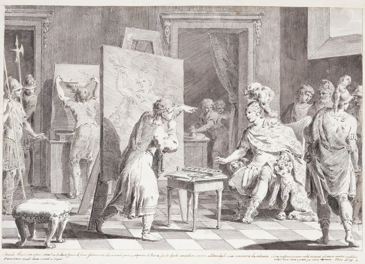 Alexander der Große im Atelier von Apelles von Pietro Antonio Novelli