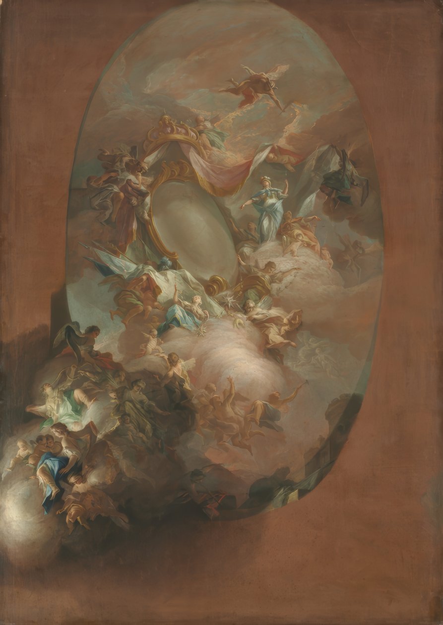 Studie für "Die Apotheose von Ferdinand IV. und Maria Carolina, König und Königin von Neapel" (für den Palazzo dei Regi Studi, Neapel) von Pietro Bardellino