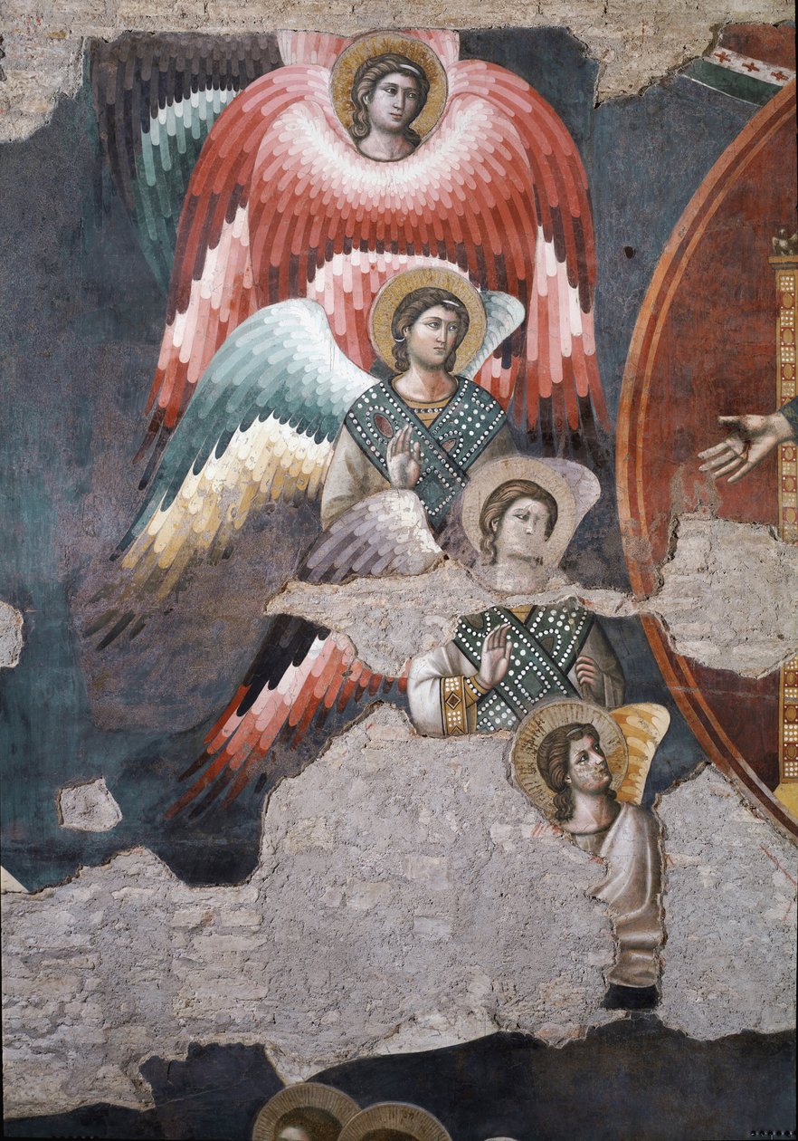 Das Jüngste Gericht, Detail der Engel - Fresko von Pietro Cavallini