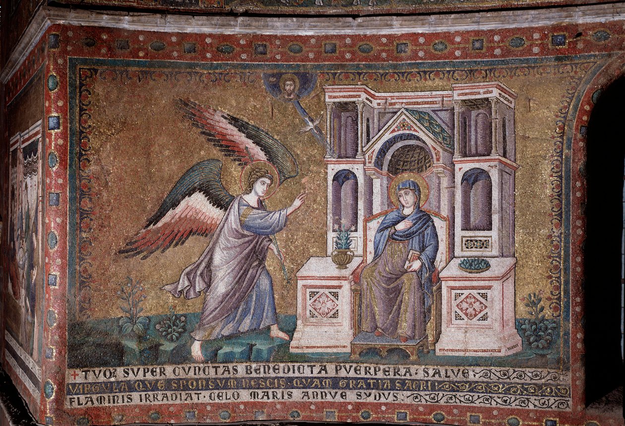 Die Mosaik-Verkündigung der Apsis von Pietro Cavallini von Pietro Cavallini