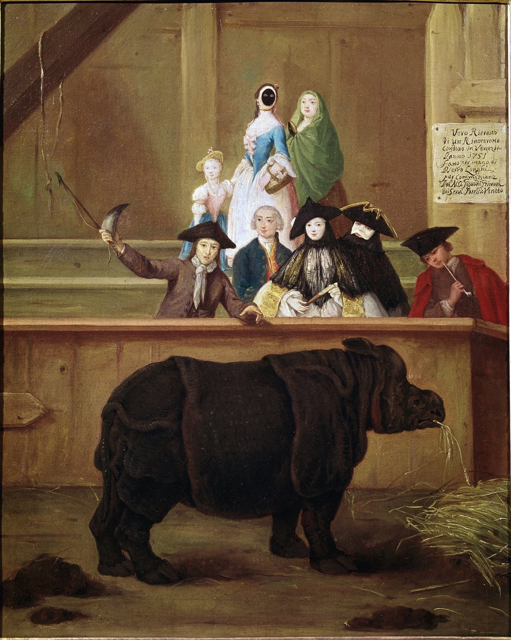Nashorn: Ausstellung von Clara, indisches Nashorn von Pietro Longhi