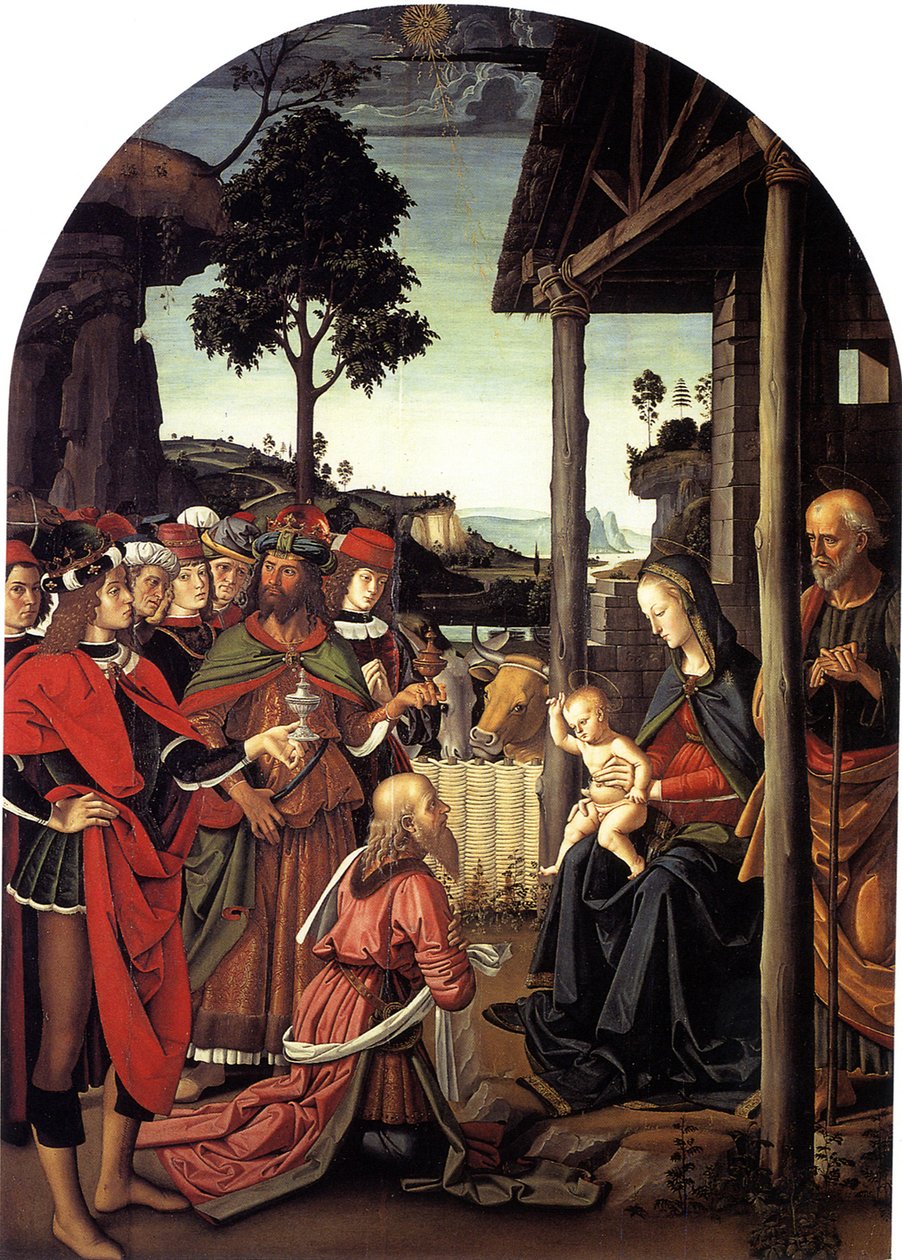 Die Anbetung der Könige, ca. 1470-1480 von Pietro Perugino