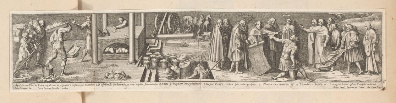 Bau der Petersbasilika Geschichte von Kaiser Konstantin (Serientitel) von Pietro Sante Bartoli