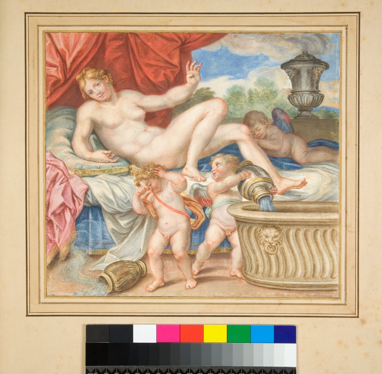 Liegende Danae mit den gezeigten Cupidos von Pietro Santi Bartoli