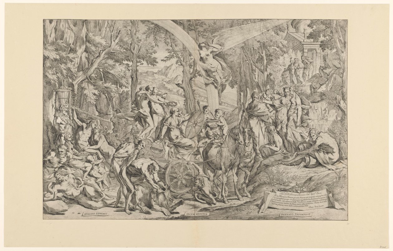 Triumph der Malerei auf dem Parnassus von Pietro Testa