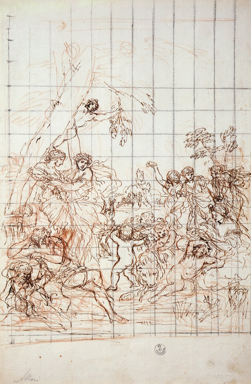 Studie für das Fresko des Goldenen Zeitalters von Pietro da Cortona