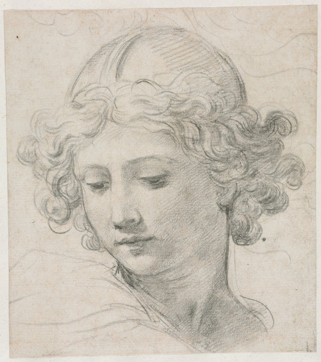 Studie für den Kopf des Erzengels Michael von Pietro da Cortona