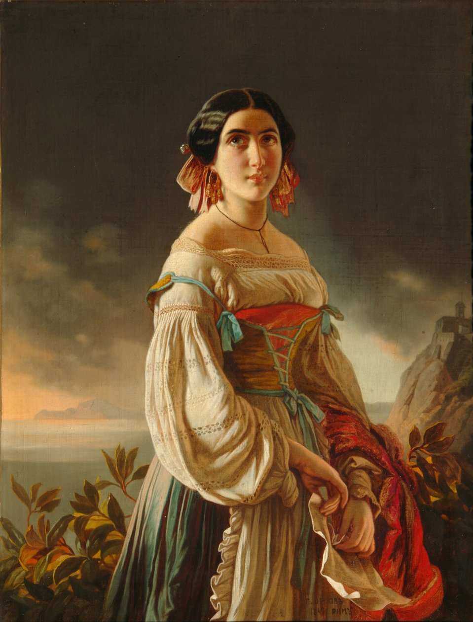 Porträt von Prinzessin Lina Gagarina, 1847 von Pimen Nikitich Orlov