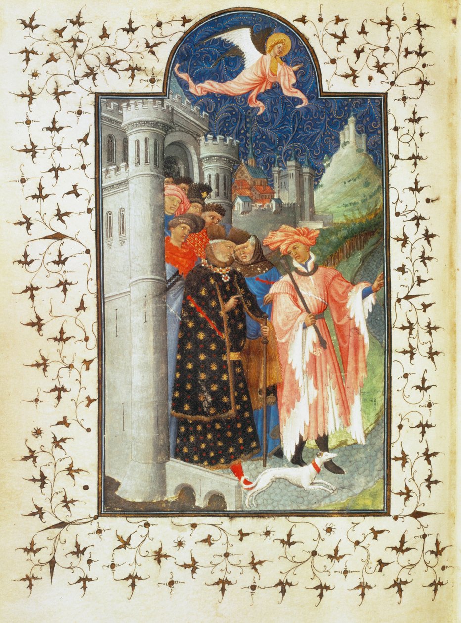 Herzog Jean de Berry verlässt sein Schloss für eine Reise von Pol de Limbourg